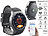 newgen medicals GPS-Handy-Uhr & Smartwatch für iOS & Android, Bluetooth, Herzfrequenz