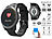 Blutdruck Uhr: newgen medicals Fitness-Uhr mit Bluetooth, Herzfrequenz- und EKG-Anzeige, App, IP67