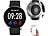 newgen medicals Fitness-Uhr mit Herzfrequenz-Messung, Bluetooth, Edelstahl, IP67 newgen medicals Fitness-Armbänder mit Herzfrequenz-Messung und Nachrichtenanzeige