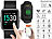 newgen medicals Fitness-Uhr, Touch-Screen & Herzfrequenz-Anzeige, Bluetooth, 5 atm