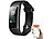newgen medicals Fitness-Armband mit Puls- & Blutdruck-Anzeige, App, Farb-Display, IP68 newgen medicals Fitness-Armbänder mit Puls-/Blutdruck-Anzeige und GPS-Streckenaufzeichnung