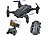 Simulus Faltbarer FPV-Mini-Quadrocopter, Full HD, WLAN, App, 5-MP-Sensor, 50 m Simulus Faltbarer WiFi-Quadrocopter mit HD-Kameras
