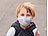PEARL 2er-Set Mund-Nasen-Stoffmaske, Filter-Textil, waschbar, Größe S PEARL Kinder Mund-& Nasen-Stoffmasken