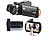 Somikon 4K-UHD-Camcorder mit Sony-Sensor; Touch-Display; HD mit 120 B./Sek. Somikon 4K-UHD-Camcorder mit Touch-Display