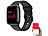 newgen medicals Fitness-Armband mit Glas-Touchscreen-Display, SpO2-Anzeige, App, IP68 newgen medicals Wasserdichtes Fitness-Armband mit Blutdruck-/Blutsauerstoffanzeige, Bluetooth und App