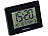 PEARL Funk-Wanduhr mit Jumbo-Uhrzeit, Temperatur- & Datums-Anzeige, schwarz PEARL Digitale LCD-Funk-Wanduhren mit Wecker, Datum & Temperatur