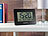 PEARL Funk-Wanduhr mit Jumbo-Uhrzeit, Temperatur- & Datums-Anzeige, schwarz PEARL Digitale LCD-Funk-Wanduhren mit Wecker, Datum & Temperatur