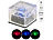 Lunartec 4er-Set Solar-RGB-LED-Glasbausteine, Dämmerungsssensor, 7 x 5,4 x 7 cm Lunartec LED-Solar-Glasbausteine