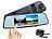 NavGear Full-HD-Rückspiegel-Dashcam, Rückfahrkamera, 17,4-cm-Touch-Display NavGear Full-HD-Rückspiegel-Dashcams mit Rückfahr-Kamera