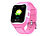 TrackerID Kinder-Smartwatch mit GPS-/GSM-/WiFi-Tracking, SOS-Taste, rosa, IP65 TrackerID Kinder-Smartwatches mit Tracking per GPS & GSM/LBS