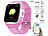 TrackerID Kinder-Smartwatch mit GPS-/GSM-/WiFi-Tracking, SOS-Taste, rosa, IP65 TrackerID Kinder-Smartwatches mit Tracking per GPS & GSM/LBS