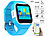 Tracker ID Kinderuhr: TrackerID Kinder-Smartwatch mit GPS-/GSM-/WiFi-Tracking, SOS-Taste, blau, IP65