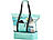 PEARL 2er-Set 2in1-Strand-Netztaschen mit Kühlfach und Seitenfach, hellblau PEARL Strandtaschen mit Kühlfach