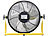 Sichler Haushaltsgeräte Akku-Vollmetall-Bodenventilator, bis 1.200 U/Min., 30 cm, 15 Ah, IPX4 Sichler Haushaltsgeräte Outdoor-Akku-Bodenventilatoren mit Powerbank-Funktion