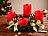 Britesta Adventskranz mit roten LED-Kerzen, goldfarben geschmückt Britesta