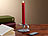 Britesta LED-Stabkerze mit silbernem Kerzenhalter, bewegliche Flamme, rot Britesta Echtwachs LED Stabkerzen mit beweglichen Flammen