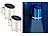 Lunartec 2er-Set Elegante Solar-LED-Wandleuchte für den Außenbereich, Edelstahl Lunartec LED-Solar-Wandlampen für den Außenbereich