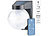 Luminea Solar-LED-Wandleuchte im Crackle-Glas-Design, Versandrückläufer Luminea Solar-LED-Außenlampen mit PIR-Sensor, Nachtlicht-Funktion und einstellbarer Farbtemperatur