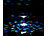 Lunartec Selbstdrehende Discokugel mit Sockel und 18 farbigen LEDs, Ø 15 cm Lunartec