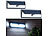 Luminea 2er-Set Solar-LED-Wandleuchten, Bewegungs-Sensor, Akku, 800 lm, 13,2 W Luminea Solar-LED-Wandlichter mit Nachtlicht-Funktion