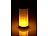 Lunartec 2er-Set Solar-LED-Laternen Glas/Metall mit Fackel-Effekt, 96 LEDs Lunartec Solar-Laternen mit flackernden LEDs