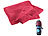 Freizeit-Handtuch: Semptec Mikrofaser-Handtuch, 2 versch. Oberflächen, 80 x 40 cm, rot