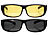 PEARL 2er-Set Überzieh-Sonnen- und Nachtsichtbrille, polarisiert PEARL Sonnen- und Nachtsichtbrillen-Sets, polarisiert