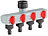 Royal Gardineer Elektronisch gesteuertes Magnet-Ventil im 2er-Set mit 4-Wege-Verteiler Royal Gardineer Bewässerungscomputer mit Multi-Schlauch-Anschlüssen