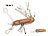 Sackmesser: PEARL 16in1-Multifunktions-Taschenmesser aus Edelstahl mit Echt-Holz-Griff