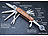 PEARL 16in1-Multifunktions-Taschenmesser aus Edelstahl mit Echt-Holz-Griff PEARL