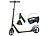 Scooter mit Federung: PEARL Klappbarer Profi-City-Roller, XXL-Räder, 2-fache Federung, bis 100 kg