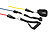 PEARL sports 5er-Set Widerstandsbänder mit Griffen, Fußschlaufen und Türanker PEARL sports Multisport-Expander