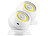 Lunartec 2er-Set ultrahelle COB-LED-Akku-Leuchten mit PIR Sensor, 200 lm, weiß Lunartec