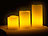 PEARL 3er-Set LED-Kerzen, Echtwachs-Mantel, Flacker-Flamme, Batteriebetrieb PEARL LED-Echtwachskerzen mit Flacker-Flammen