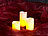 PEARL 3er-Set LED-Kerzen, Echtwachs-Mantel, Flacker-Flamme, Batteriebetrieb PEARL LED-Echtwachskerzen mit Flacker-Flammen