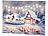 Weihnachtsbild: infactory Wandbild "Winterdorf" mit LED-Beleuchtung, 40 x 30 cm