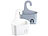 BadeStern 2er-Set Duschkörbe mit Aufhänge-Haken und Ablaufgitter, grau und weiß BadeStern