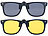 PEARL 2er-Set Nachtsicht- und Sonnenbrillen-Clips, polarisiert, UV400 PEARL Sonnen- und Nachtsicht-Brillenclips
