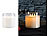 Britesta LED-Echtwachs-Kerze im Windglas mit 3 beweglichen Flammen, weiß Britesta Dreidocht-LED-Echtwachskerzen im Windglas