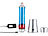 Lunartec Lavalampe, blaue Flüssigkeit, rotes Wachs, Glas & Alu, kindersicher Lunartec 