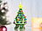 infactory 2 Deko-Weihnachtsbäume aus Keramik mit LED-Beleuchtung, Timer, 19 cm infactory