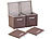 PEARL 2er-Set Aufbewahrungsboxen mit Deckel, faltbar, 31x31x31 cm, braun PEARL
