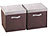 PEARL 2er-Set Aufbewahrungsboxen mit Deckel, faltbar, 31x31x31 cm, braun PEARL Faltbare Aufbewahrungsboxen