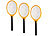 PEARL 3er-Set elektrische Fliegenklatsche mit Akku, USB, orange/schwarz PEARL Elektrische Fliegenklatschen mit Akku und USB-Ladeport