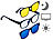 Sonnenbrille: PEARL 2er-Set 3in1-Bildschirm-Brillen mit Sonnen- und Nachtsicht-Aufsatz