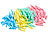 PEARL Bunte Wäscheklammern aus Kunststoff, 200 Stück in 4 Farben, 7 cm PEARL