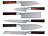 TokioKitchenWare Handgefertigtes Damast-Messer-Set mit Echtholzgriffen, 6-teilig TokioKitchenWare