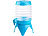 PEARL Faltbares Fässchen, Auslaufhahn, Ständer, 3,5 Liter, blau/transparent PEARL Party- & Camping Getränkespender