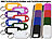 PEARL 480 Schlüsselschilder mit Schlüsselringen, zum Beschriften, 8 Farben PEARL