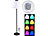 Lunartec Solar-LED-Stehleuchte, Lautsprecher, Bluetooth, 7 Farben, 50 lm, 2,4 W Lunartec Farbwechselnde Solar-LED-Stehleuchten mit Lautsprechern
